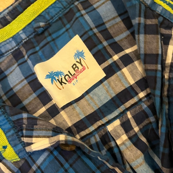 Kolby Spring Break Blue Plaid Shirt - Picture 2 of 2